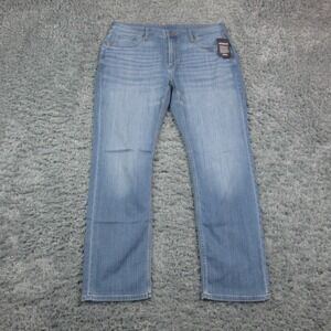 True Classic Jeans Mens 38x32 Light Wash Blue Straight Denim Stretch 37x31* NWT